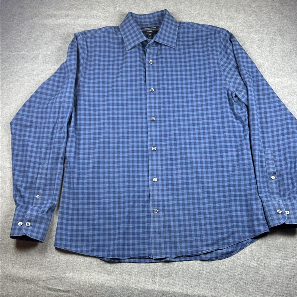 Bonobos Blue Plaid Long Sleeve Button Up Shirt Men's Size Large‎